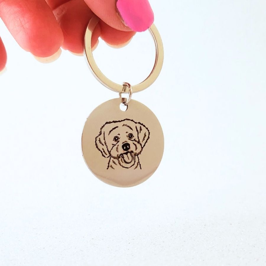 Pet portrait keyring