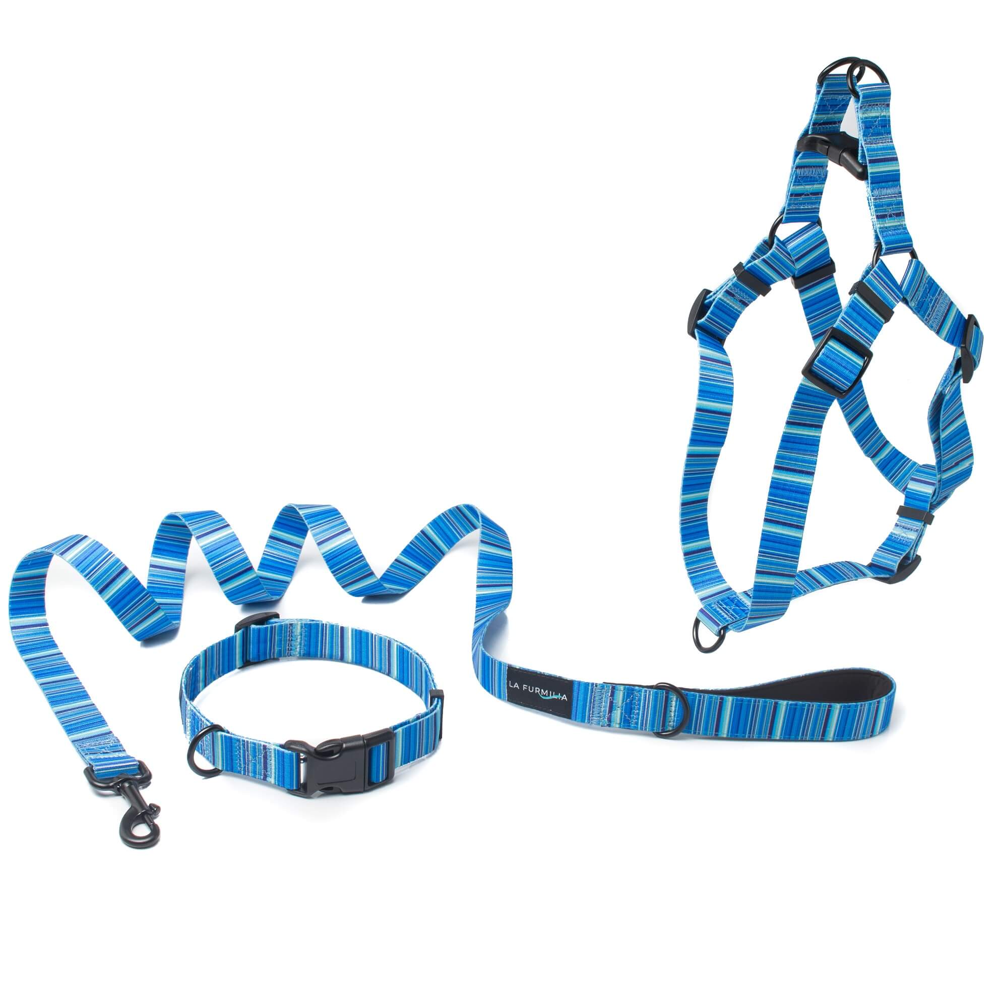 West Coast Blues collar, lead and harness bundle LA FURMILIA