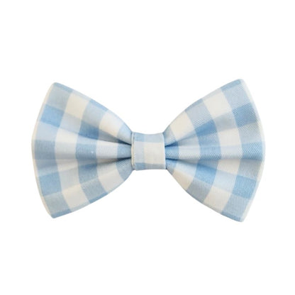 Blueberry Gingham ~ dog bow tie
