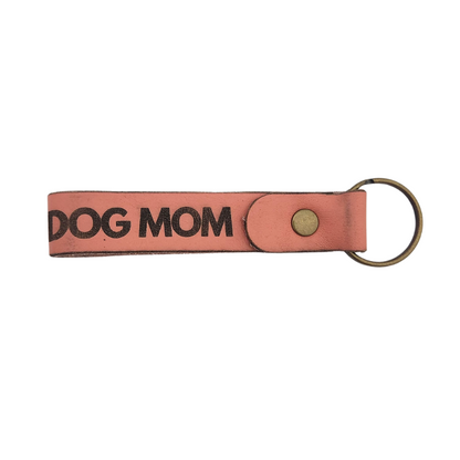 Dog Mom Leather Keychain