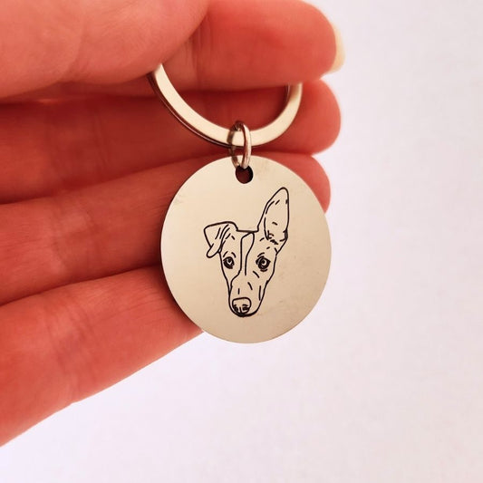 Pet portrait keyring